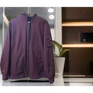 BYLT Courtside reversible bomber jacket Men's Burgundy Black Gorpcore NOWT